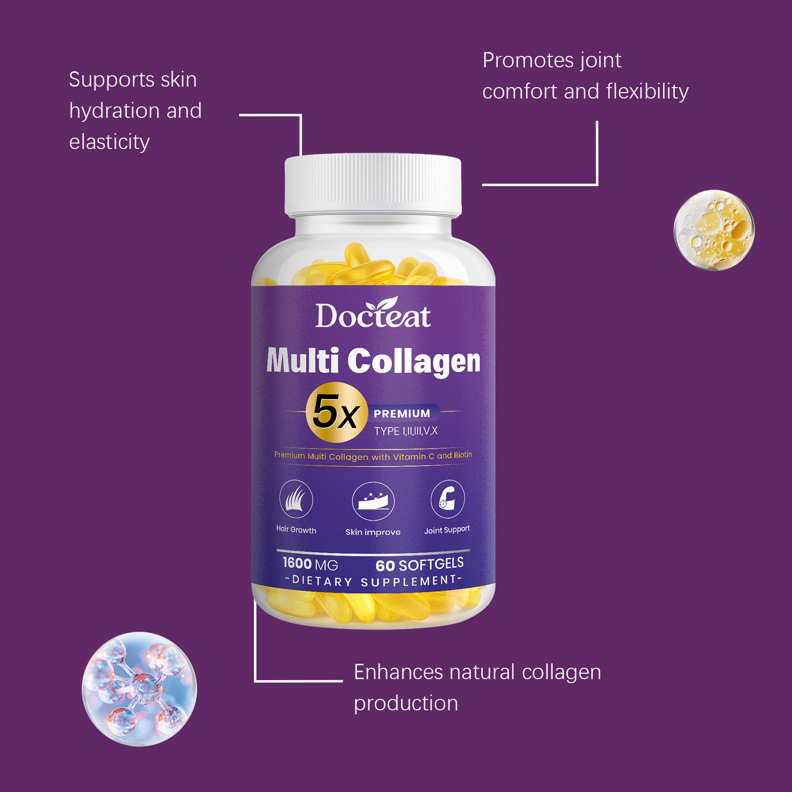 Multi-source Collagen Softgels