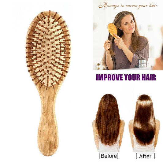 Bamboo Cushion Massage Comb Carbonized Comb