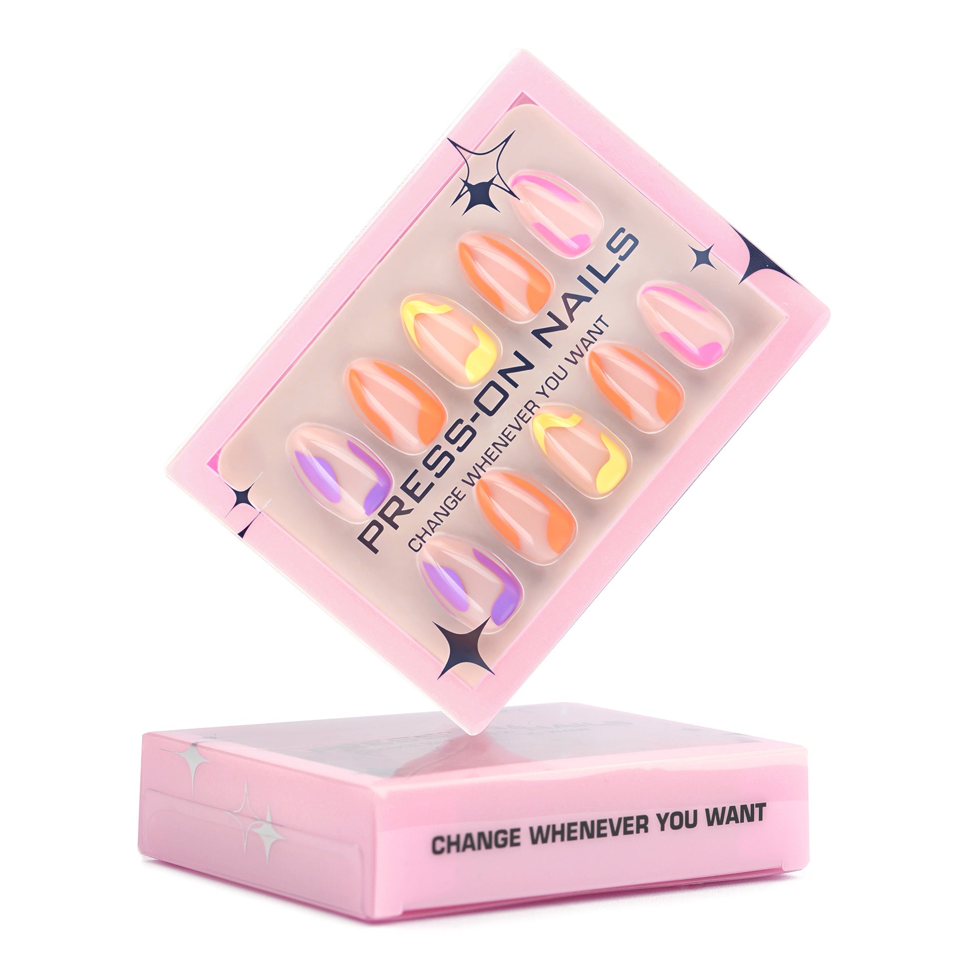 High-grade Contrast Color Colorful Nail Wear Short