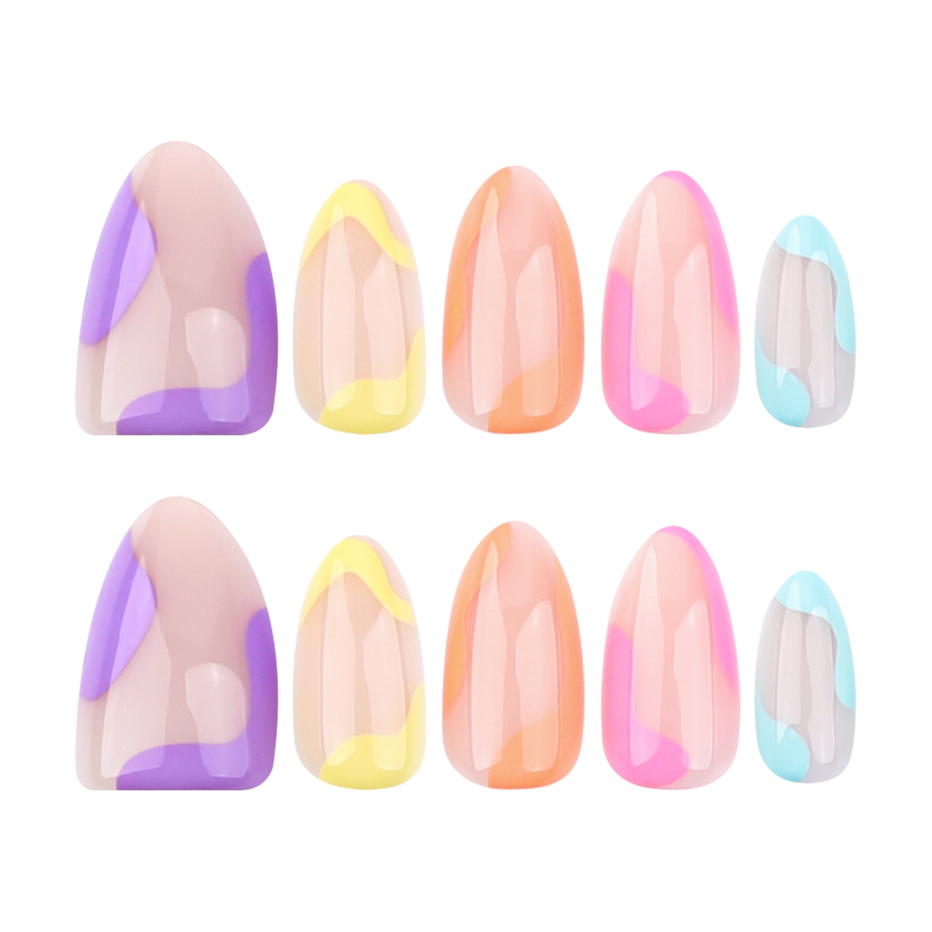 High-grade Contrast Color Colorful Nail Wear Short