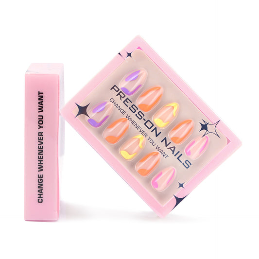 High-grade Contrast Color Colorful Nail Wear Short